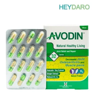 کپسول آوودین آرین سلامت سینا با منشا کاملاً طبیعی حاوی عصاره آووکادو  سویا به مدت 3 ماه تا 3 سال، با تحریک ساخت کلاژن و پروتئوگلیکان باعث بازسازی غضروف، کاهش سرعت پیشرفت استئوآرتریت و کاهش دردهای مفصلی می گردد.