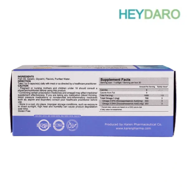 Karen-Fish-Oil-High-EPA Quatic30-Soft-Gels