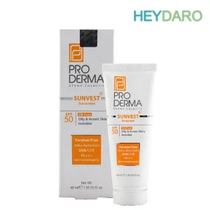 پرودرما کرم ضد آفتاب فاقد چربی با SPF50 فاقد رنگ