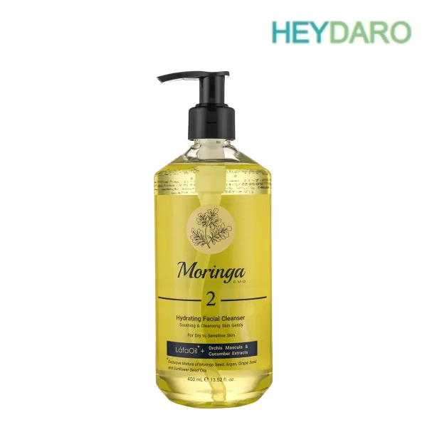 ژل شستشو و آبرسان صورت مورینگا شماره 2 مناسب پوست خشک و حساس حجم 400 میلی لیتر
