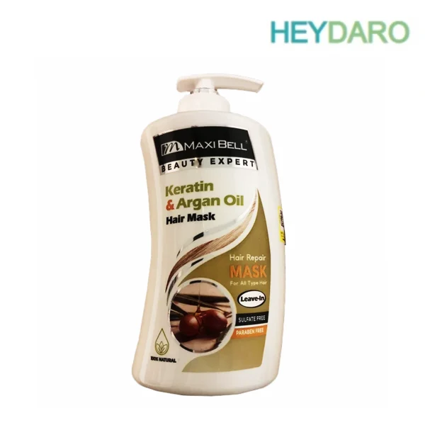 ماسک مو بیرون حمام مکسی بل مدل کراتین و روغن آرگان حجم 500 میلی لیتر
