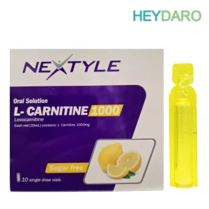 ویال خوراکی ال کارنیتین 1000 میلی گرم نکستایل بسته 10 عددی با طعم لیمو