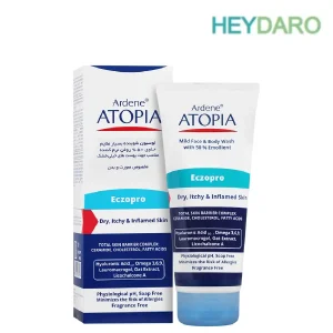 لوسیون شوینده اتوپیا حاوی 50 درصد روغن نرم کننده و سورفکتانت های غیر صابونی طراحی شده برای شستشوی روزانه پوست های خیلی خشک
