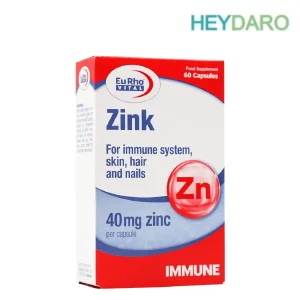 زینک 60 عدد یوروویتال، تحت لیسانس آلمان، حاوی 40 میلی‌گرم زینک